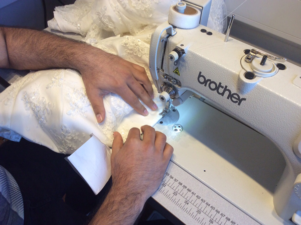 Wedding Dress in our Worcester alteration shop